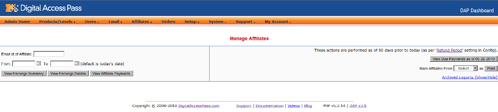 Affiliate Reports