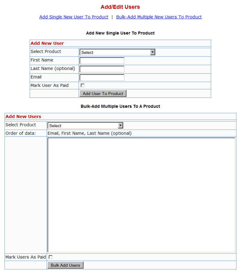 users add