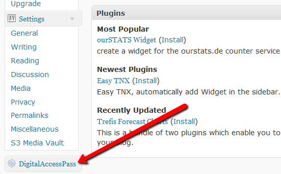 DAP Inside WP Admin